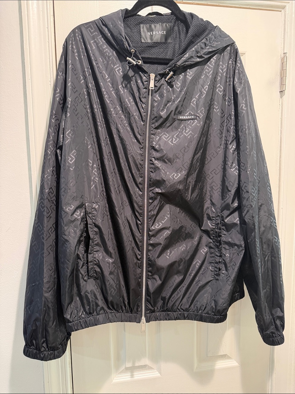 100% Authentic Versace Black Hooded Windbreaker Jacket